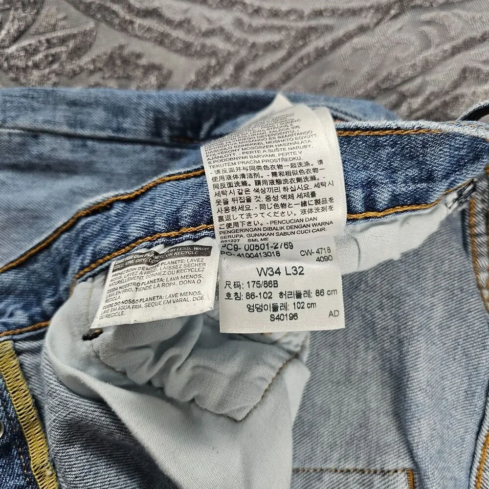 Levis 501 Jeans Mens 34x31* Button Fly Classic Straight Grunge Skater Distressed